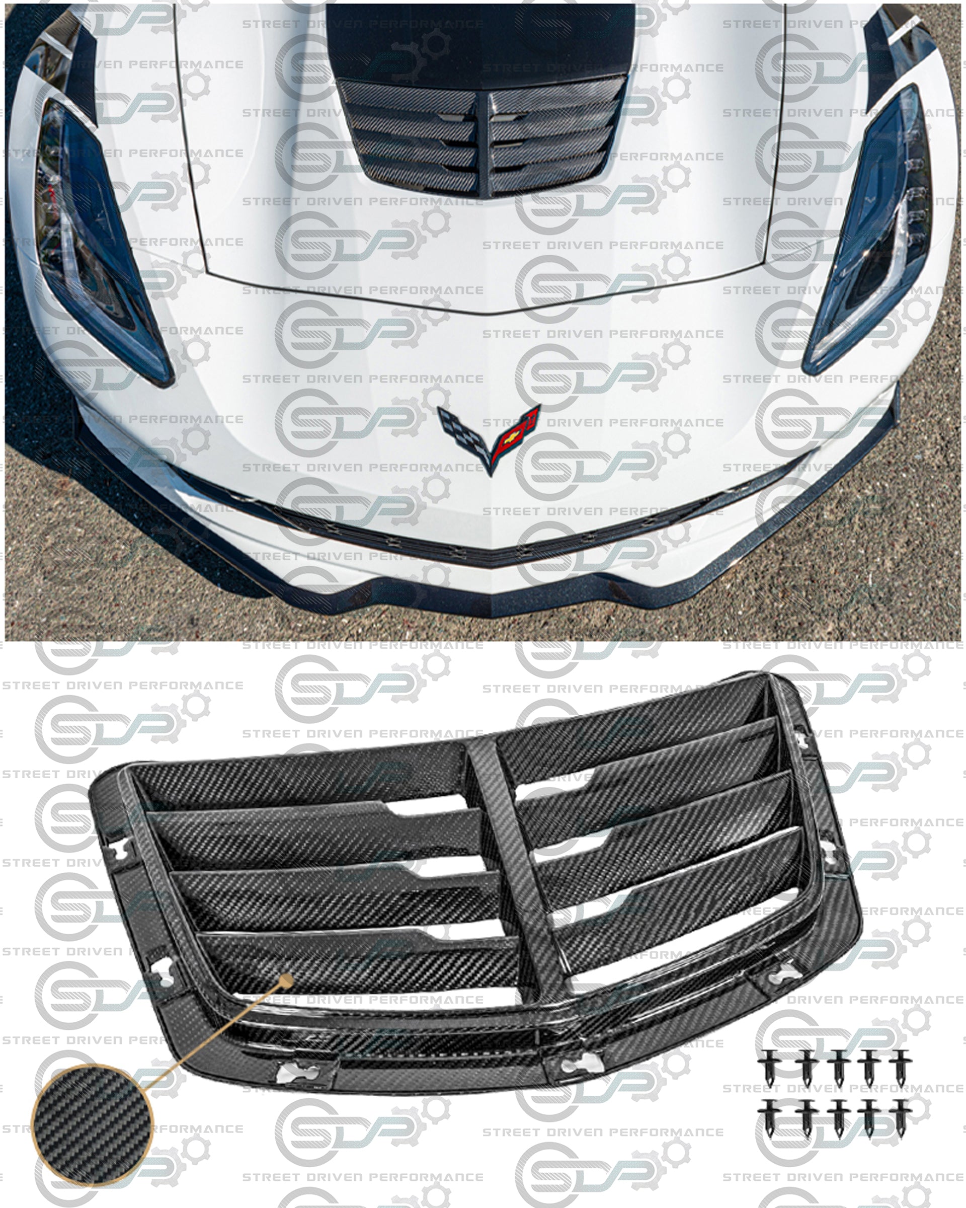 2014-2019 C7 - Corvette - Carbon Fiber Hood Vent - Z06 Style